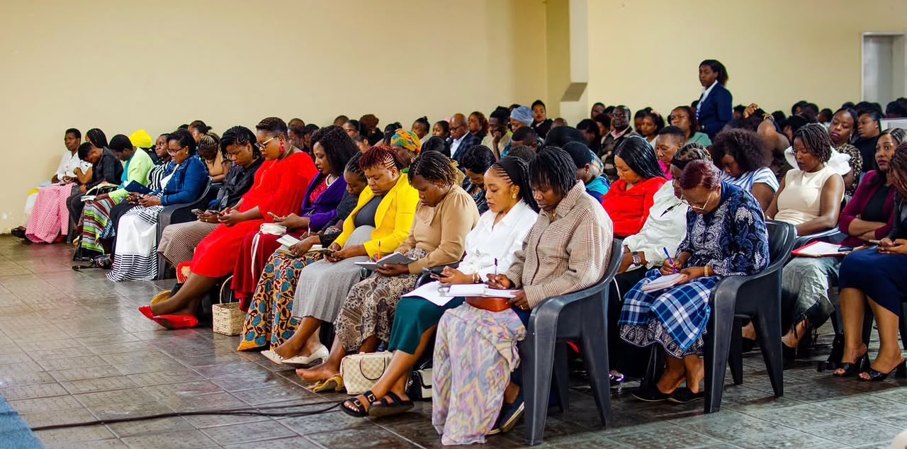 Congregation seated together during a service